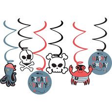 Pirate Party Hangdecoratie Swirls (6st)