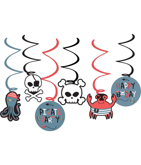 Pirate Party Hangdecoratie Swirls (6st)