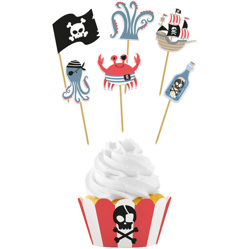 Pirate Party Cupcake Decoratie (6 sets)
