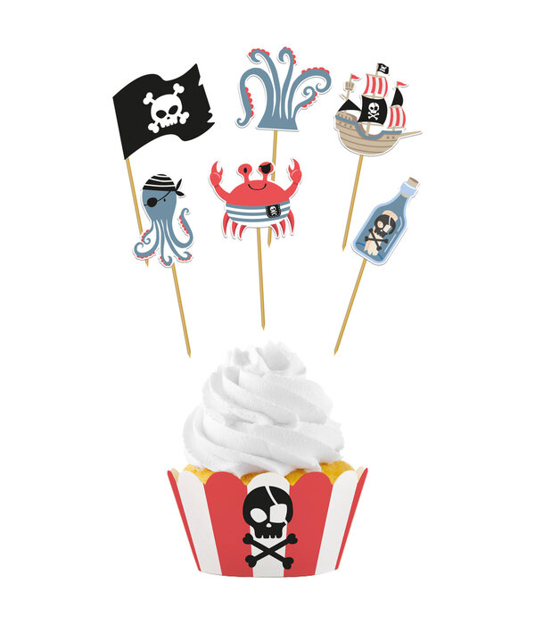 Pirate Party Cupcake Decoratie (6 sets)
