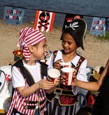 Vlaggenlijn Pirate Party Geblokt (6m)