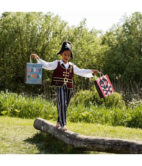 Pirate Party UitdeelTasjes Happy Bday 20x27cm (6st)