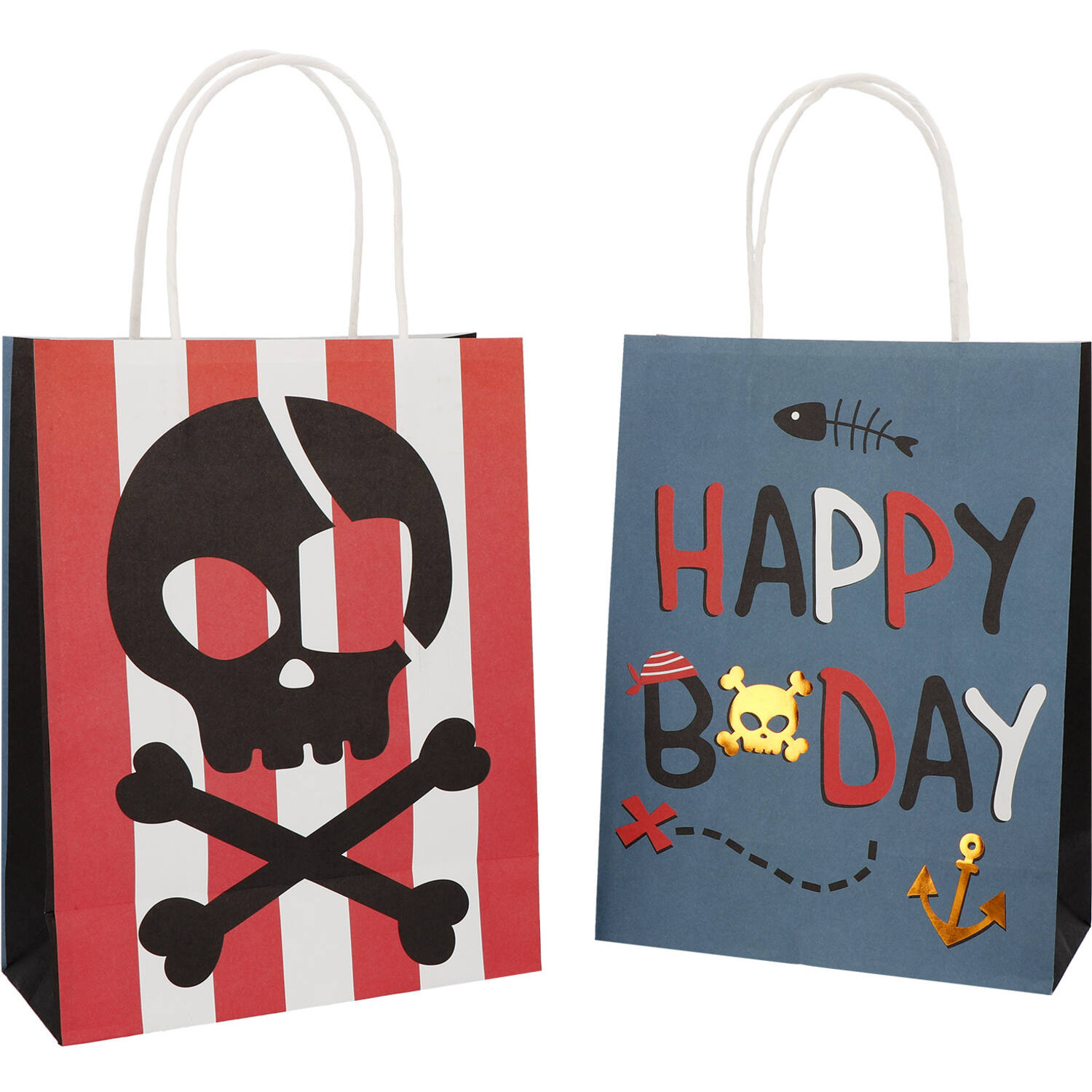 Pirate Party UitdeelTasjes Happy Bday 20x27cm (6st) afbeelding