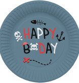 Borden Pirate Party Happy Bday 23 cm (8st)