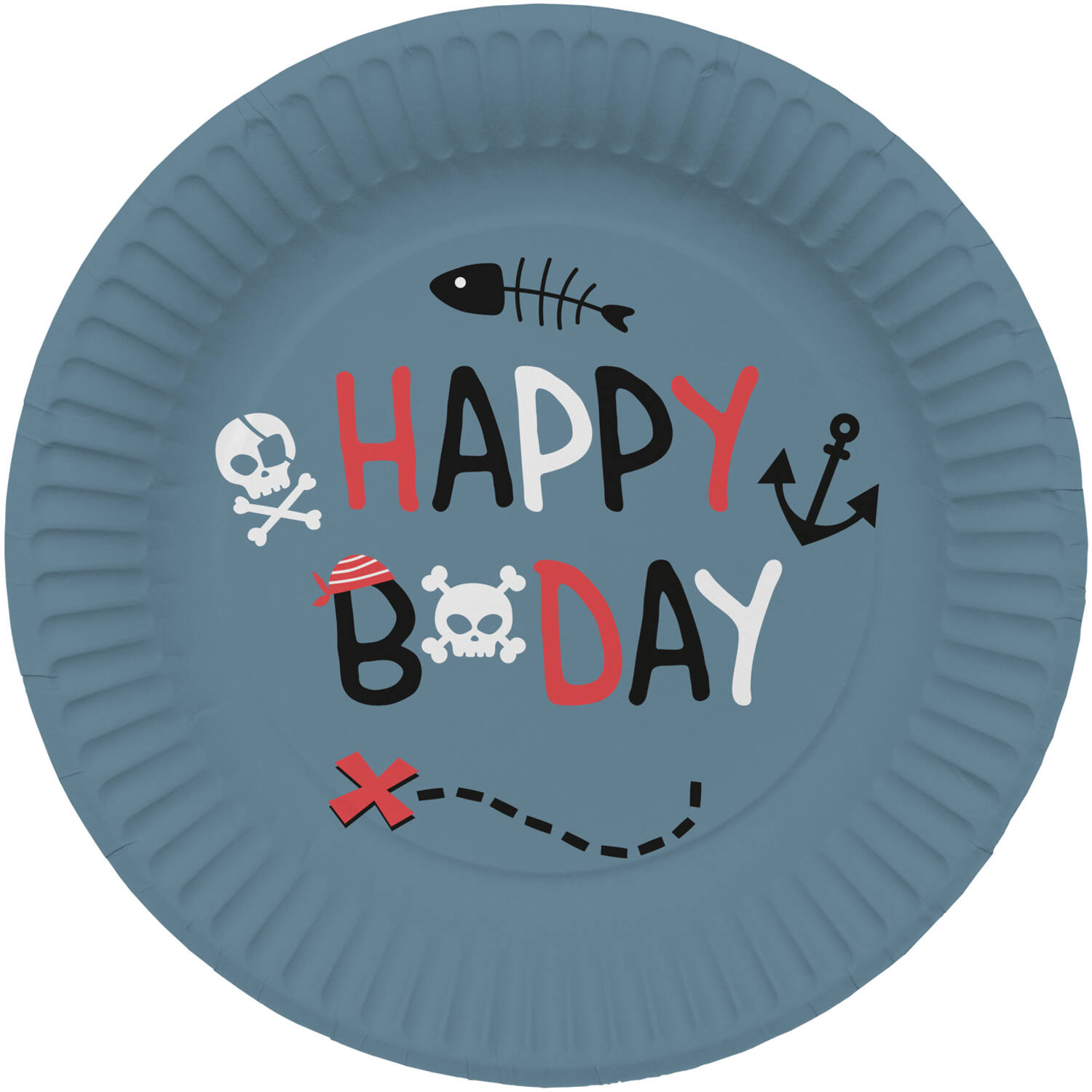 Borden Pirate Party Happy Bday 23 cm (8st)