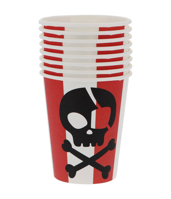Bekertjes Pirate Party Doodshoofd 250ml (8st)