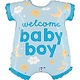 Folieballon ’Welcome Baby Boy’ Rompertje Blauw (66cm)