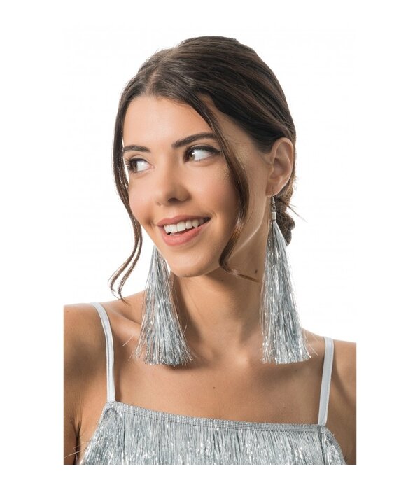 Oorbellen Zilver Tinsels 17cm
