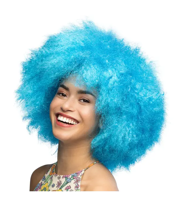 Pruik Sugar Neonblauw