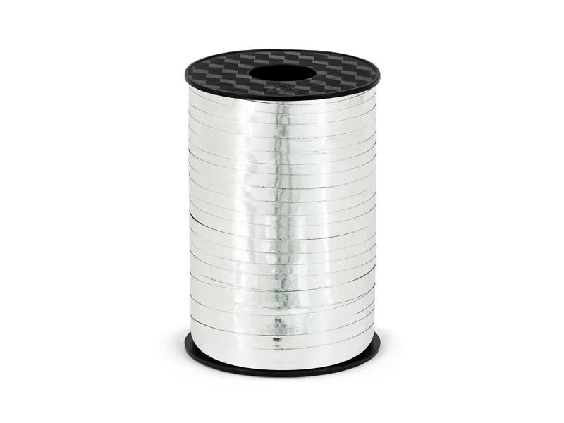 Metallic Zilveren Lint op Rol - 225m afbeelding