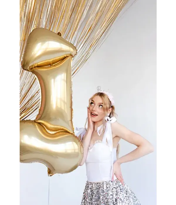 Folieballon Penis Goud Groot 88cm