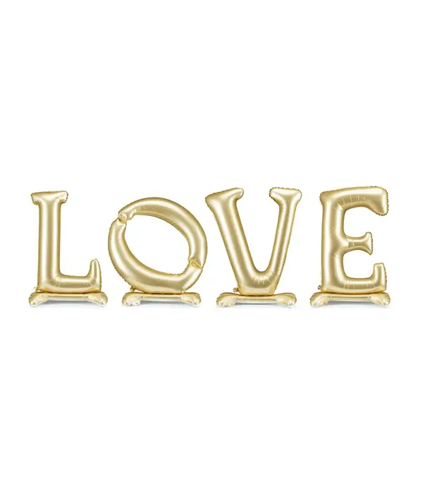 Staande Folieballon LOVE Goud 300cm