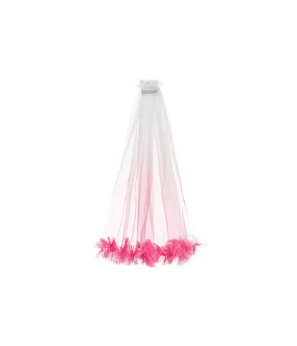 Sluier met Franjes Pink Ombre 69cm