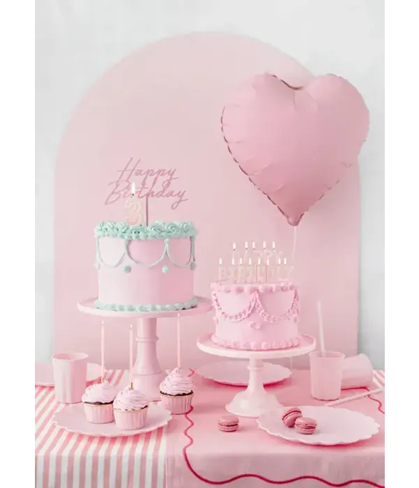 Plastic Rietjes Roze Herbruikbaar 23cm (12st)