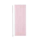 Plastic Rietjes Roze Herbruikbaar 23cm (12st)