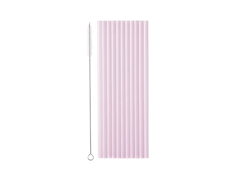 Plastic Rietjes Violet Herbruikbaar 23cm (12st) afbeelding