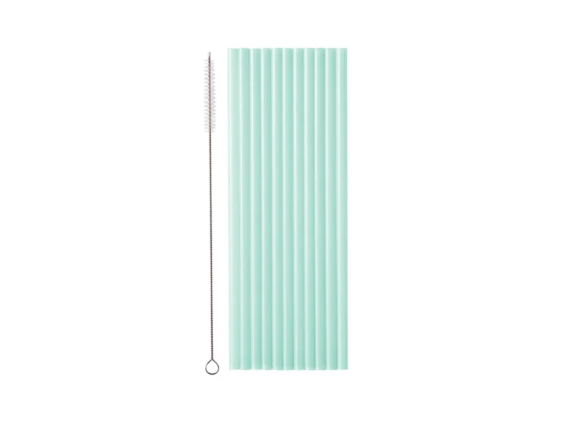 Plastic Rietjes Sage Groen Herbruikbaar 23cm (12st) afbeelding
