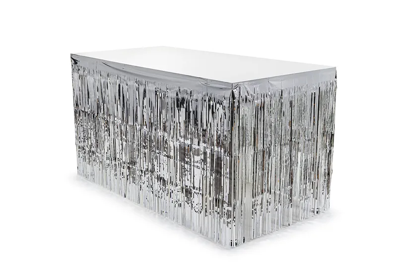 Zilveren Tafelrok 300x80cm afbeelding