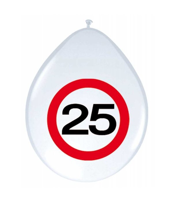 Verkeersbord Ballonnen 25 Jaar - 8 stuks