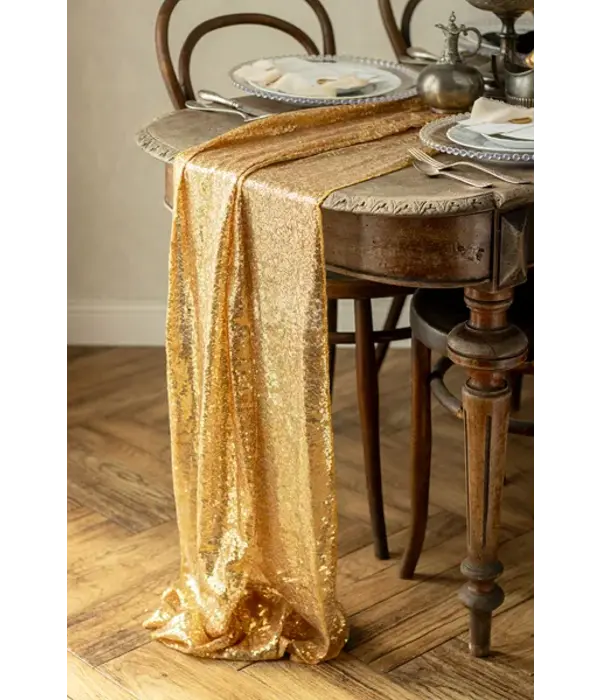 Tafelloper Goud Pailletten (5m)