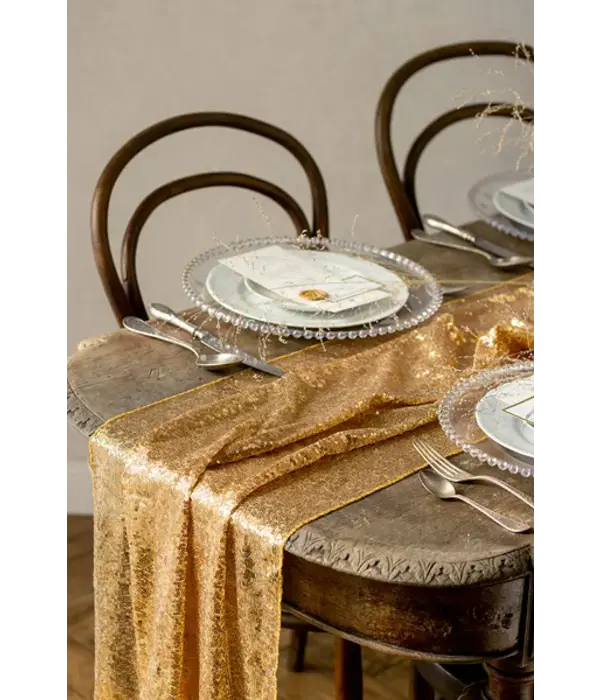 Tafelloper Goud Pailletten (5m)
