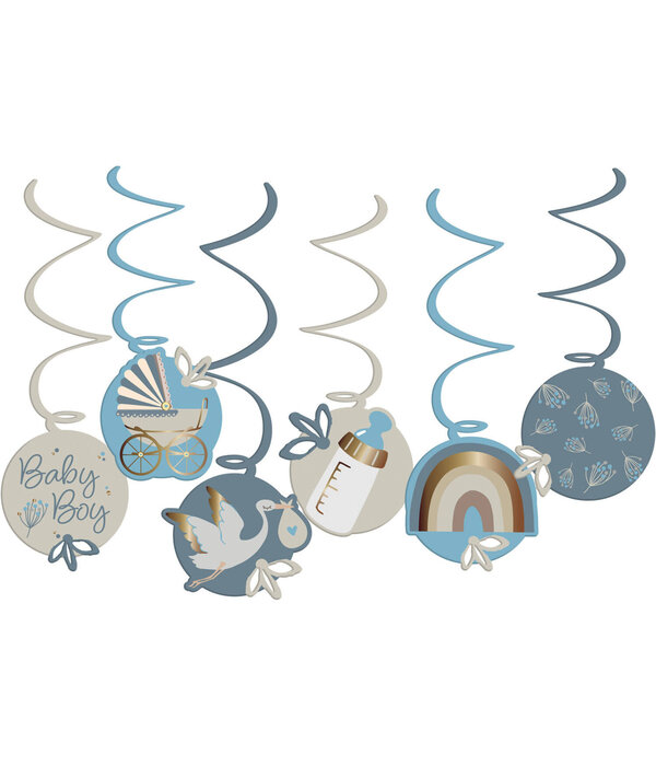 Hangdecoratie Blooming Baby Boy ( 6st)