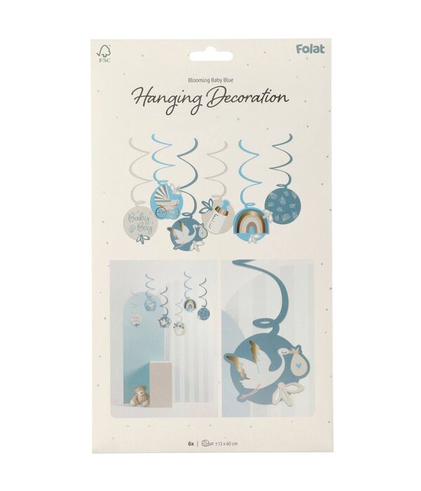Hangdecoratie Blooming Baby Boy ( 6st)