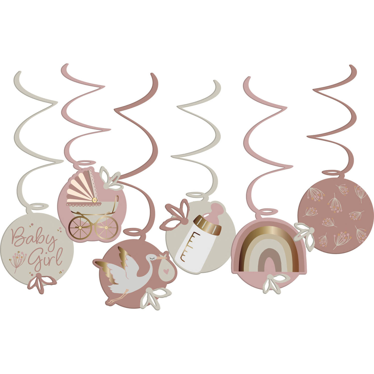 Hangdecoratie Blooming Baby Girl (6st) afbeelding