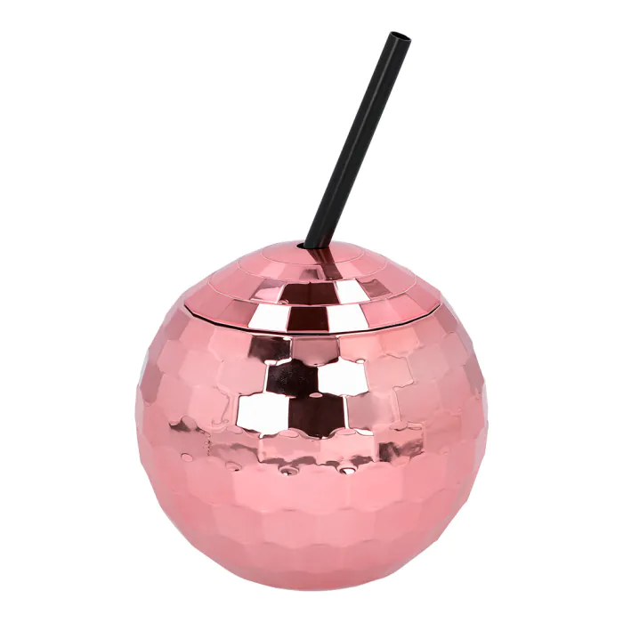 Beker Discobal Met Rietje Roségoud afbeelding