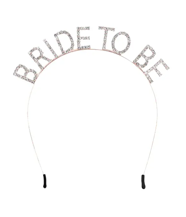 Metalen diadeem 'Bride to be' Roségoud