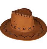 Suede cowboyhoed Lichtbruin