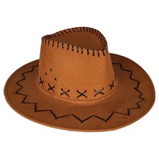 Suede cowboyhoed Lichtbruin