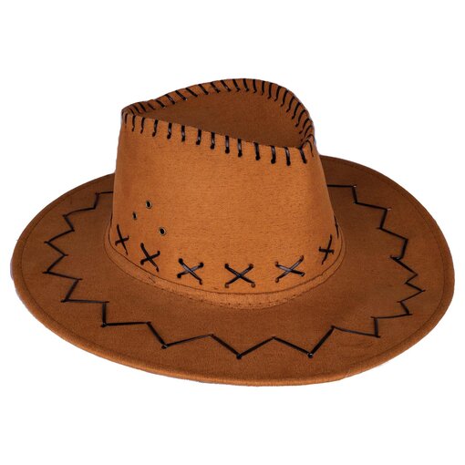 Suede cowboyhoed Lichtbruin