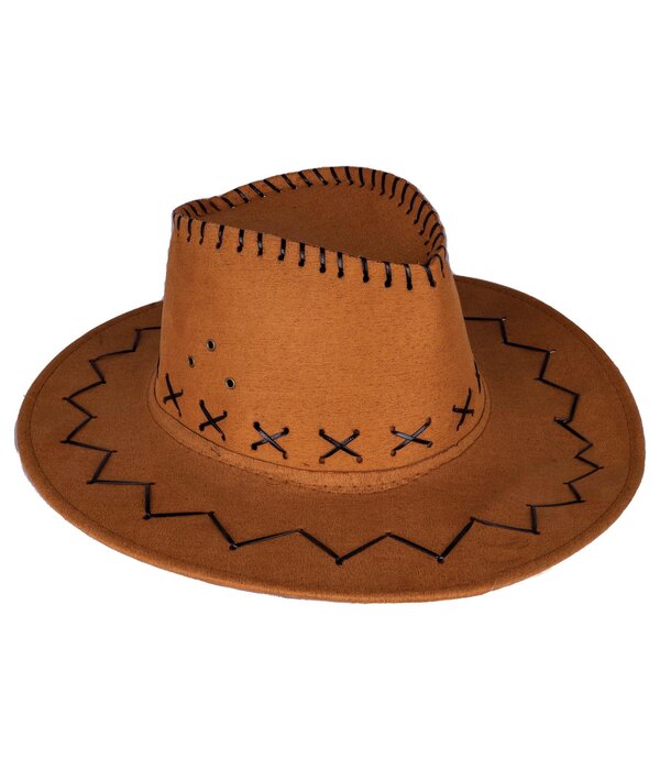 Suede cowboyhoed Lichtbruin