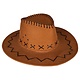 Suede cowboyhoed Lichtbruin