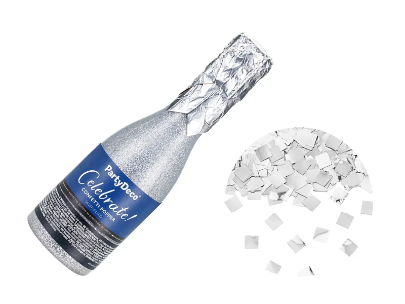 Champagne Confetti Kanon Zilver 20,5cm afbeelding