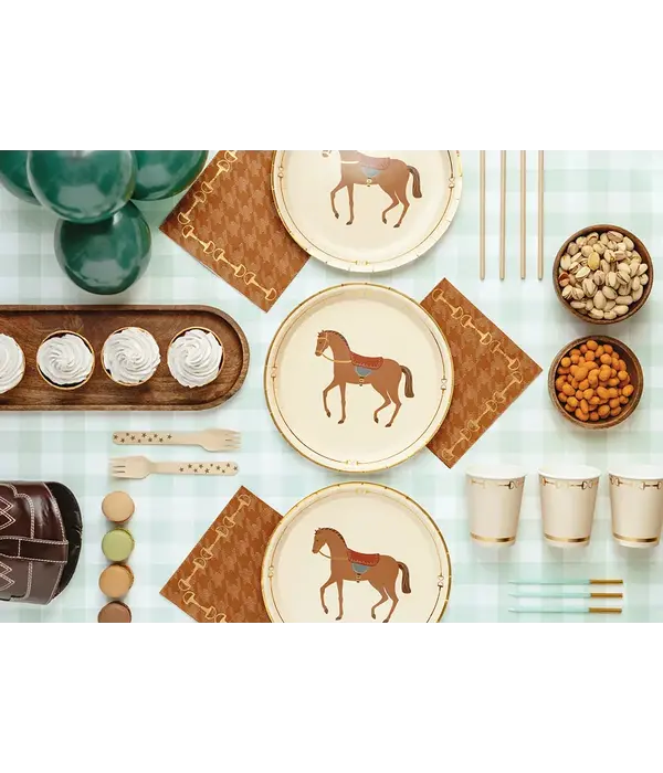 Borden Paard Bruin met Gouden Print 23cm (6st)