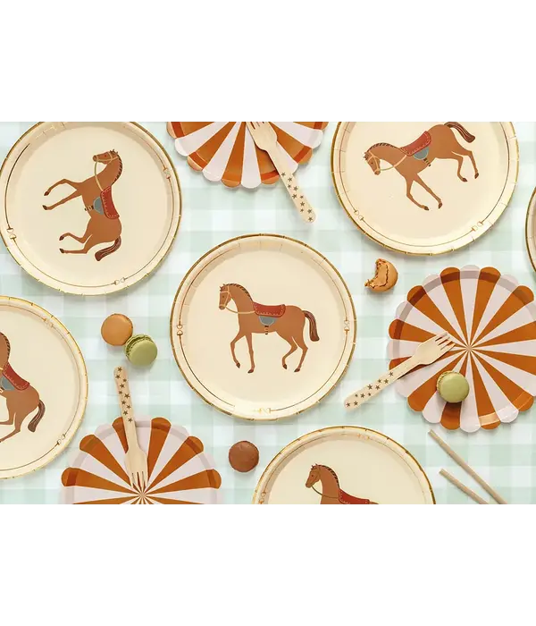 Borden Paard Bruin met Gouden Print 23cm (6st)