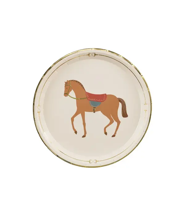 Borden Paard Bruin met Gouden Print 23cm (6st)