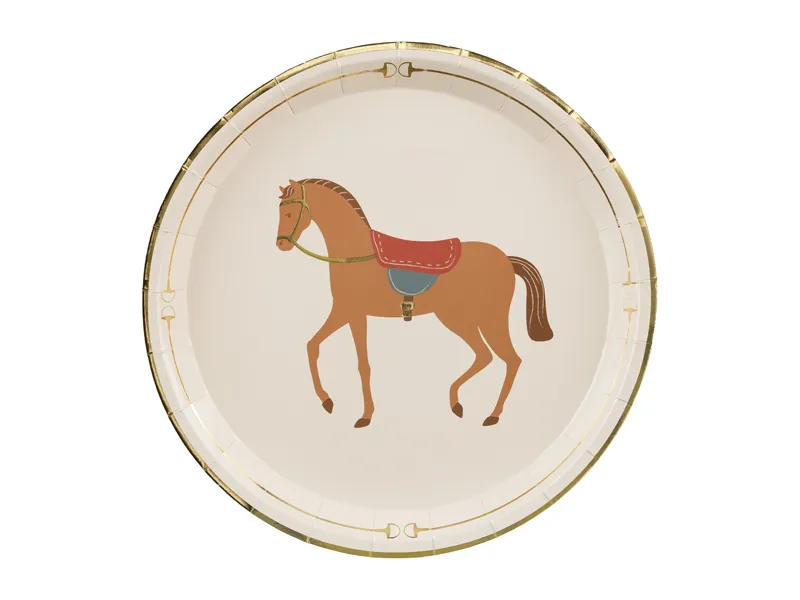 Borden Paard Bruin met Gouden Print 23cm (6st) afbeelding