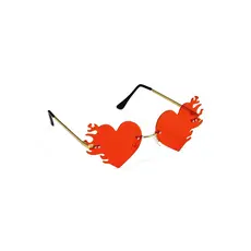 Rode Hartvormige Bril Met Vlammen