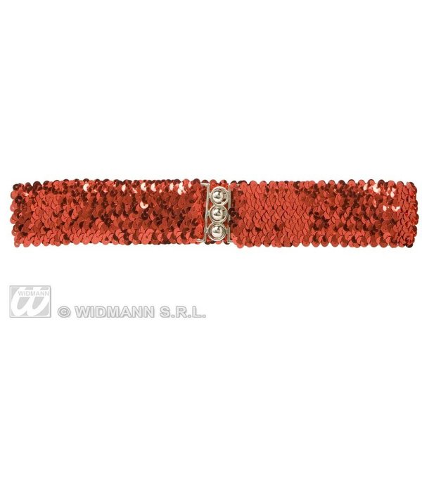 Riem pailletten rood