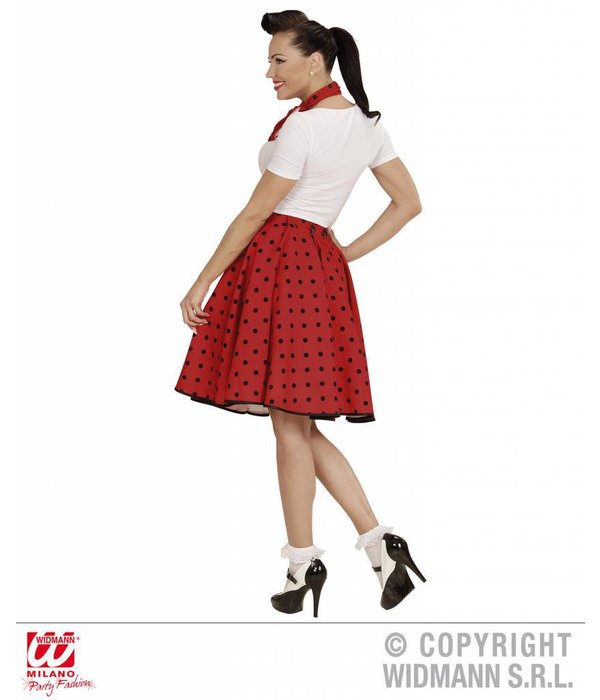 Rock and Roll rok met sjaaltje rood/zwart