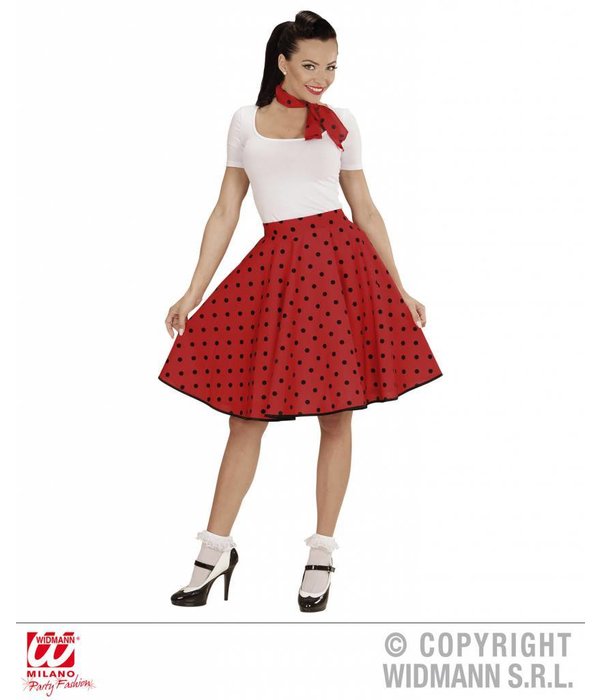 Rock and Roll rok met sjaaltje rood/zwart