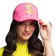 Neon Roze Dollar Pet met Strass