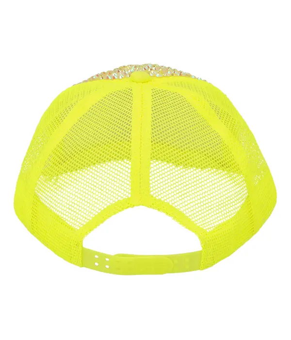 Neon Gele Dollar Pet met Strass