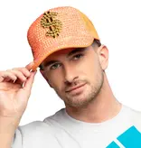 Neon Oranje Dollar Pet met Strass