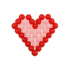 Witte Hartvormig Ballon Frame (63x58cm)