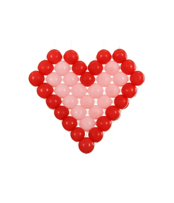 Witte Hartvormig Ballon Frame (63x58cm)