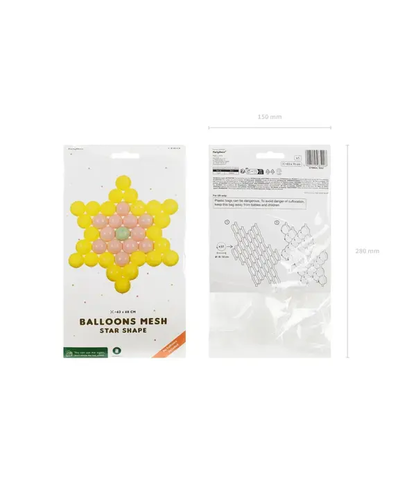 Stervormig Ballon Frame Transparant (63x68cm)